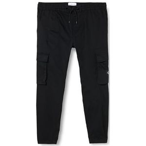 Calvin Klein Jeans Heren Plus Skinny Washed Cargo Pant Geweven, zwart., 5XL Grote Maten