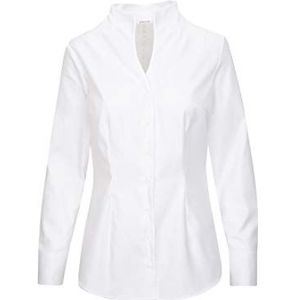 Seidensticker Damesblouse - City blouse - gemakkelijk te strijken - Kelchkraagblouse - slim fit - lange mouwen - 100% katoen, wit, 48