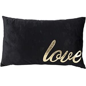 Cosy&Trendy Home Cosy & Trendy Home 53556 kussen Love GOLD-NOIR-50X10XH30CM, zwart/goud, 50 x 10 x 30 cm