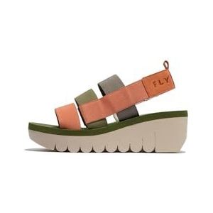 FLY London Yere847fly damessandalen, Tea Rose Multicolor Armygreen, 42 EU