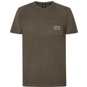 PETROL INDUSTRIES Heren T-shirt SS M-1040-TSR639; Kleur: Dark Sand; Maat: XS, Donker zand, XS