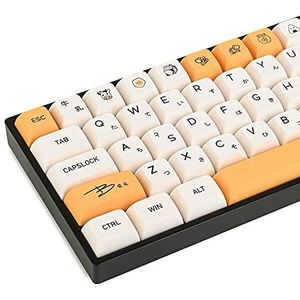 Guffercty kred GTSP XDA Honingmelk Keycaps PBT Japanse Bee keycap 140-toetsen set voor Cherry MX Covers Fullsize 60% 65% 75% toetsenbord (XDA/honing melk)