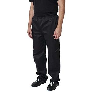 Whites Chefs Clothing A582-5XL Polycotton Vegas Chef Trouser, maat 5XL, taillemaat 58""-60"", zwart