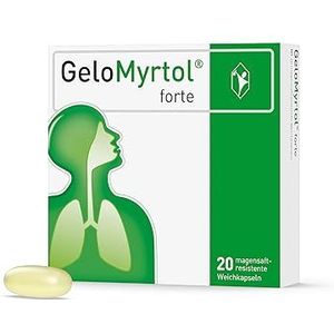 GeloMyrtol Forte 20 stuks plantaardige slijmoplosser bij acute luchtweginfecties met hoesten, snoeren en drukhoofdpijn (symptomen van sinusitis en bronchitis)