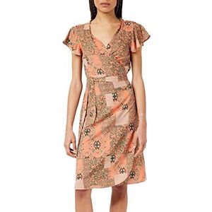 Cream Damesvest met kapmouwen, ronde hals, casual jurk voor dames, Living Coral Patchwork, 36