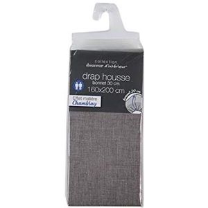 Douceur d'Intérieur Werkelijk tweepersoonsbed, polyester katoen, Chestnut Brown, 160 x 200 cm