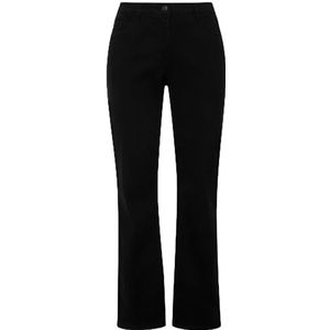 Ulla Popken Grote maten Jeggings Overdyed met riemlussen, skinny jeans voor dames, Zwart, 38W x 32L