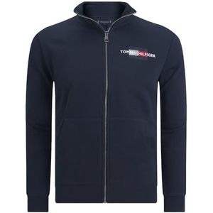 Tommy Hilfiger Heren HILFIGER FLAG EMBRO ZT STAND CLR MW0MW35539, Zip Through Sweatshirt, Blauw, M, Blauw (Woestijnhemel), M