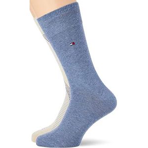 Tommy Hilfiger Heren diagonaal streep sock classic sock, beige gemêleerd, 39/42 EU
