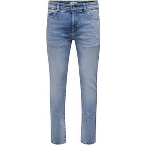 ONLY & SONS Slim fit jeans voor heren, Light Medium Blauw Denim, 30W x 32L