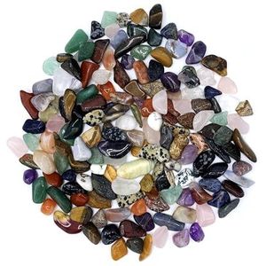 Edelsteenset | kleurrijke mix van natuurlijke trommelstenen | mix van echte edelstenen | praktisch in kleurrijke stoffen zak