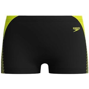 Speedo Hyperboom Splice Aquashort zwembroek voor jongens | Chloorbestendig | Sneldrogend | Stretchstof | Print Detail Aquashort, Hyper Yellow, 15-16