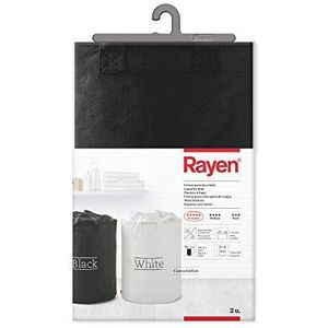 Rayen Zeefmand, waterdicht en duurzaam, met handgrepen, inhoud 70 l, kleuren zwart en wit, set van 2, afmetingen: 55 x 40 cm