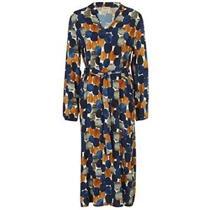 Cartoon Dames 1576/7077 Jurk, Blauw/Camel, 42