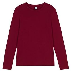 PETIT BATEAU - l'iconique - Dames-T-shirt - Bordeaux - Lange Mouwen - Katoen