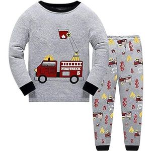 Little Hand Pyjama voor jongens, set van 2 stuks, Brandweervoertuig-2, 98 cm
