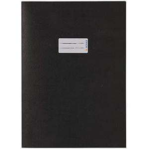 HERMA 7096 Papieren boekomslag DIN A4 met tekstveld, gemaakt van sterk gerecycled papier en rijke kleuren, boekomslagen voor schoolschriften, zwart