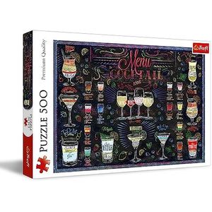 Trefl - Drankenkaart - Puzzel met 500 stukjes - Puzzel voor Liefhebbers van Cocktails, Dranksoorten, DIY, Creatieve Ontspanning, Plezier, Klassieke Puzzel voor Volwassenen en Kinderen vanaf 10 jaar