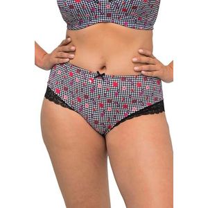 Ulla Popken, Dames, grote maten, brief, Houndstooth, zwart, 58-60 grote maten