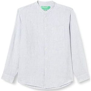 United Colors of Benetton Shirt 5BKU5QL08, wit gestreept, 934, L heren, wit, gestreept, 934, L