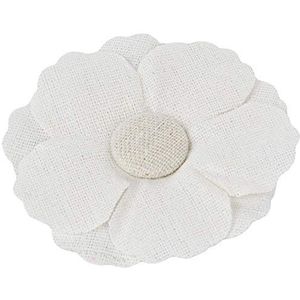 Mopec A643 wit linnen bloem met lijm, 7 cm, pak van 4, stof, één maat, 4