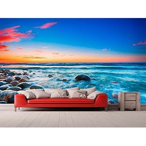 Oedim Behang strand, Rocosa, zonsondergang, fotobehang voor muren, behang, verschillende afmetingen 500 x 300 cm, decoratie voor eetkamer, woonkamer, slaapkamer