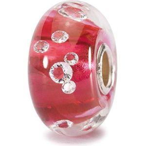 Trollbeads dameskraal Universal Diamond, roze 925 zilver glas - UU81006