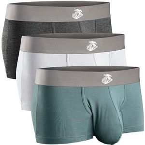 RM Real Men Heren retroshorts (set van 3), D-zak, 3-pack, leigrijs, donker gemêleerd, grijs, wit, M