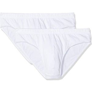 LVB 100% katoenen bipack slip (verpakking van 2) voor heren - wit - Medium