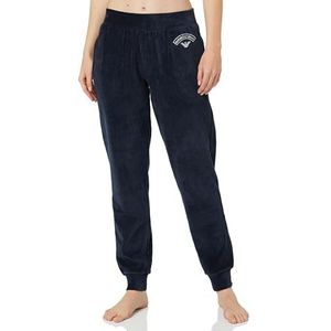 Emporio Armani Damesbroek met manchetten, geribbeld velours, sweatpants, marineblauw, XL