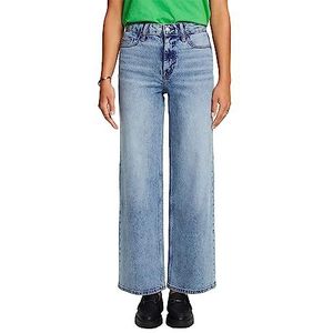 ESPRIT Retro jeans met wijde pijpen, Blue Bleached, 29W / 32L
