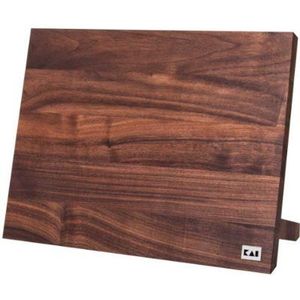 KAI Magnetisch messenblok om neer te zetten, van walnoot, premium hout, ruimte voor 6-8 messen, afmetingen 34 x 14 x 26,5 cm, magneethouder, messenstandaard