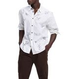 Desigual - Gestreept Overhemd - Lange Mouwen - Illustraties - Regular Fit
