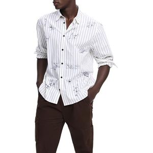 Desigual - Gestreept Overhemd - Lange Mouwen - Illustraties - Regular Fit