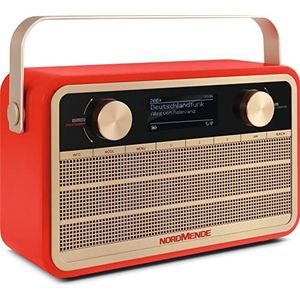 Nordmende Transita 121 IR draagbare internetradio (DAB+ radio, FM, Bluetooth, WLAN, 24 uur batterij, wekker, slaaptimer, hoofdtelefoonaansluiting, 5 W mono-luidspreker) rood