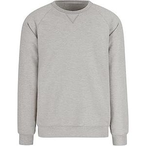 Trigema Sweatshirt voor heren met opgeruwde binnenkant, grijs (lichtgrijs gemêleerd 110), XXL