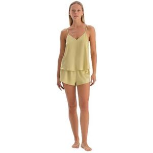 Dagi Oil Green Fashion Woven Regular Waist Viscose Short Leg Shorts, Oil Green, 38, oil green, 38