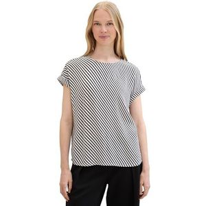 TOM TAILOR Damesblouse, 35347 - Beige Navy Stripe, 32