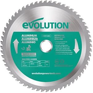 Evolution Power Tools A185TCT-60MS zaagblad voor het zagen van aluminium, voor verstekzagen, tafelzagen, 185 mm