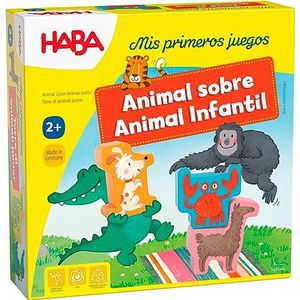 HABA 306073 - Mijn eerste spelletjes - dier op dier, klassiek stapelspel. Meer 2 jaar