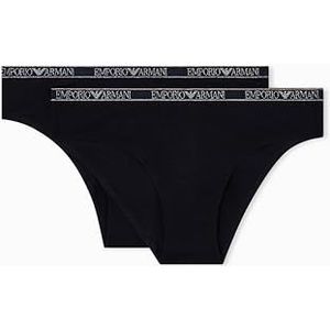 EMPORIO ARMANI Dames Essential Studs 2-Pack Brief, Zwart, XS, Zwart, XS