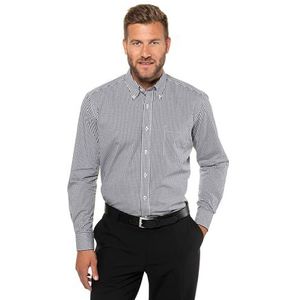 JP 1880 Heren grote maten grote maten Menswear L-8XL hemd, Vichy-ruit, tot 8XL, Comfort Fit 722859, zwart, XXL