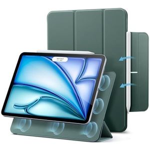 ESR Hoes voor iPad Air 11 2024, iPad Air 5/4-hoes (2022/2020) 10,9 inch, sterke magnetische bevestiging, trifold standaard, ondersteunt potlood Pro/USB-C, automatisch rusten/wekken, donkergroen