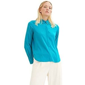 TOM TAILOR Dames Basic blouse 1034821, 30014 - Teal Blue, 44