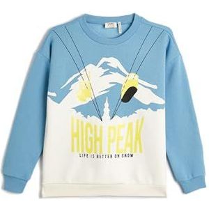 Koton Boys's Sweat Ski Thema Gedrukt Detail Lange Mouwen Crew Neck Soft Interieur Sweatshirt, ecru(010), 5-6 jaar