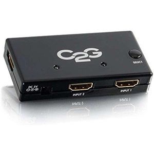 C2G 2 Port Compact HDMI Switch Docking Station, 1080p HDMI Auto Switch Hub