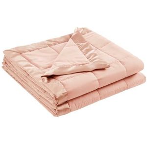 Madison Park Windom Down Alternatieve deken, premium 3M Scotchgard-vlekverwijderingsbehandeling, het hele seizoen, lichtgewicht en zachte hoes voor bed, satijnen bekleding, blush full/queen