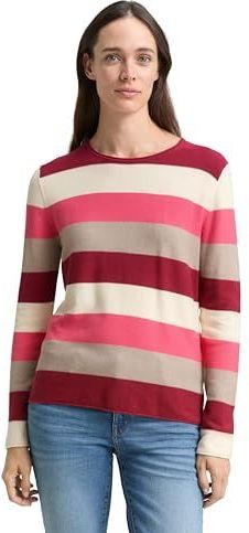 TOM TAILOR - Trui - Ivoor - Color-Blocking - Lange Mouw