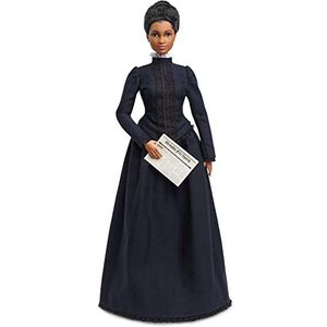 Barbie Ida B. WellsInspirerende damespop draagt blauwe jurk, met krantenaccessoires, cadeau voor verzamelaars en kinderen vanaf 6 jaar