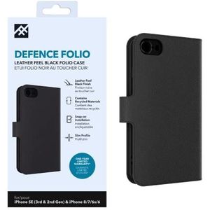 ZAGG iFrogz Defence Folio beschermhoes compatibel iPhone 6/7/8/SE, duurzaam, klikbestendig, antislip, slank, gerecycled, zwart